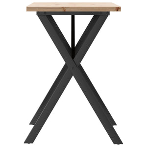 Tavolo da Pranzo Telaio a X 80x50x75,5 cm Legno Pino e Acciaio 3282760