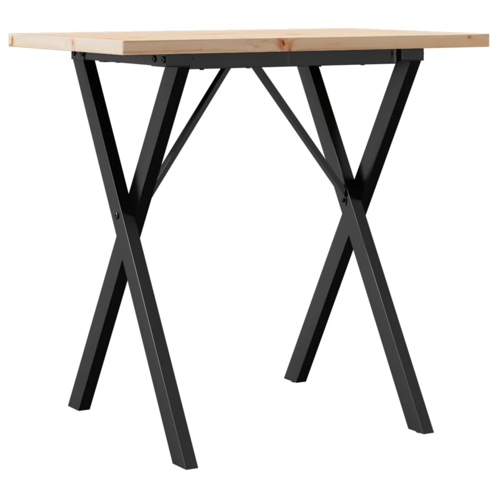 Tavolo da Pranzo Telaio a X 80x50x75,5 cm Legno Pino e Acciaio 3282760