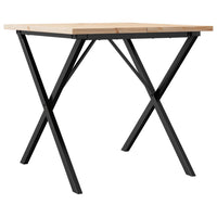 Tavolo da Pranzo Telaio a X 80x80x75,5 cm Legno Pino e Acciaio 3282761
