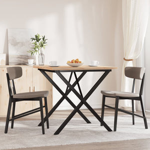 Tavolo da Pranzo Telaio a X 80x80x75,5 cm Legno Pino e Acciaio 3282761