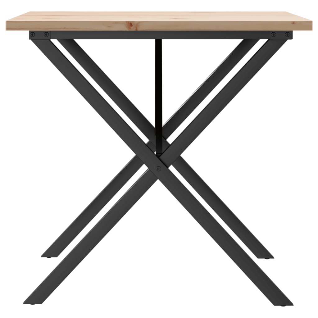 Tavolo da Pranzo Telaio a X 80x80x75,5 cm Legno Pino e Acciaio 3282761