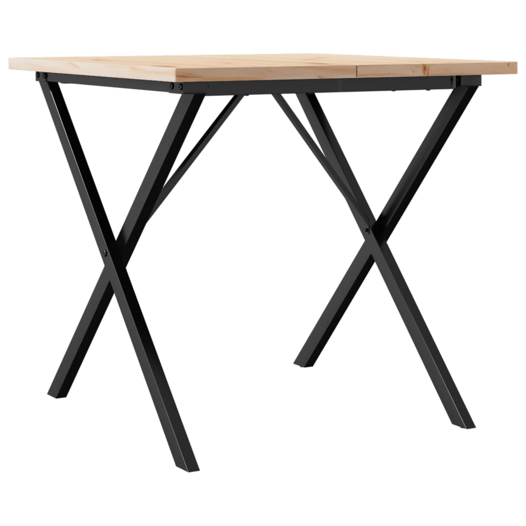 Tavolo da Pranzo Telaio a X 80x80x75,5 cm Legno Pino e Acciaio 3282761