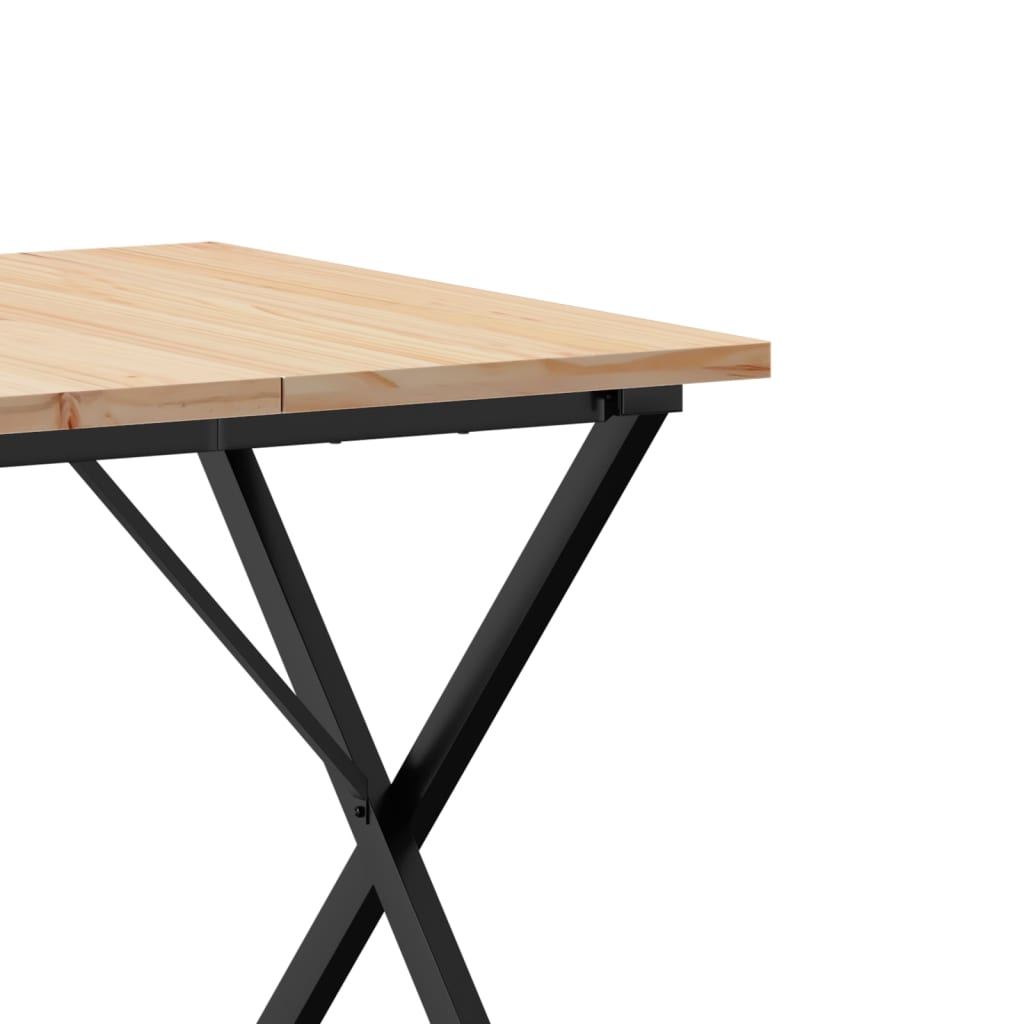 Tavolo da Pranzo Telaio a X 80x80x75,5 cm Legno Pino e Acciaio 3282761