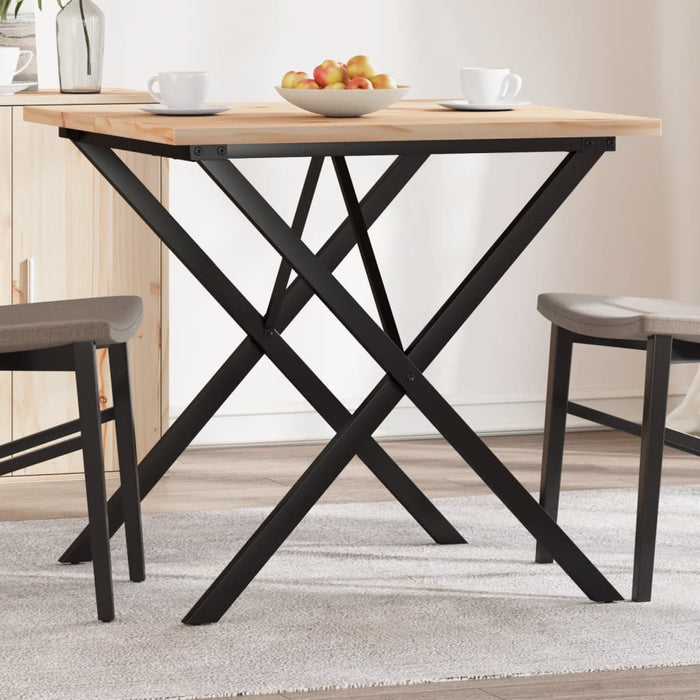 Tavolo da Pranzo Telaio a X 80x80x75,5 cm Legno Pino e Acciaio 3282761