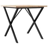 Tavolo da Pranzo Telaio a X 90x90x75,5 cm Legno Pino e Acciaio