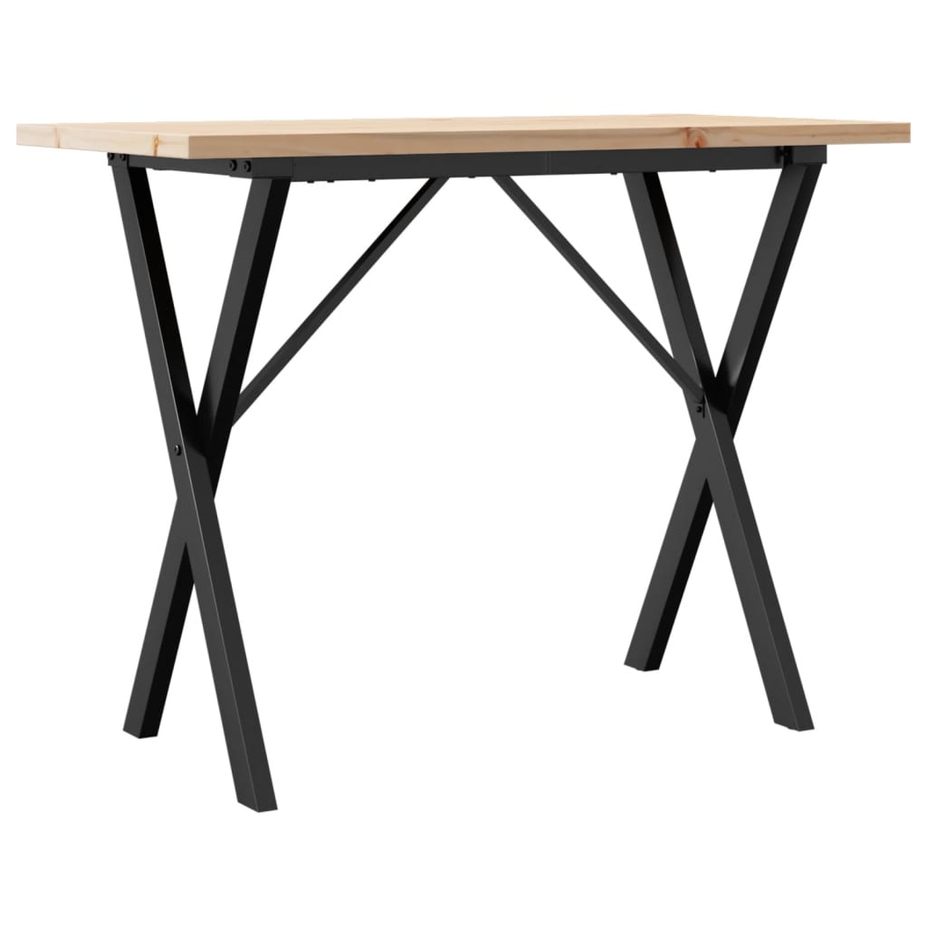 Tavolo da Pranzo Telaio a X 100x50x75,5 cm Legno Pino e Acciaio 3282763