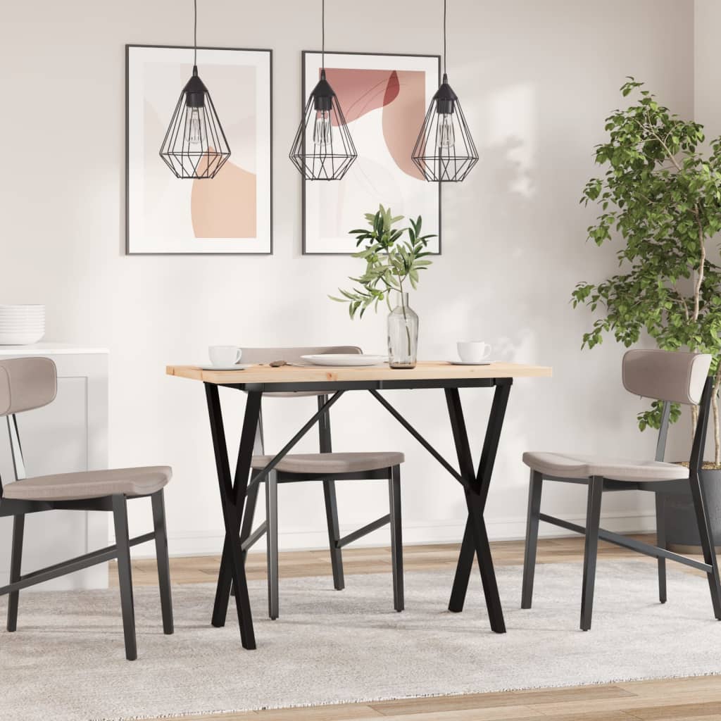 Tavolo da Pranzo Telaio a X 100x50x75,5 cm Legno Pino e Acciaio 3282763