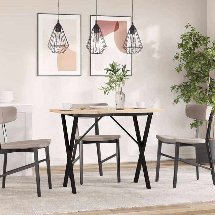 Tavolo da Pranzo Telaio a X 100x50x75,5 cm Legno Pino e Acciaio 3282763