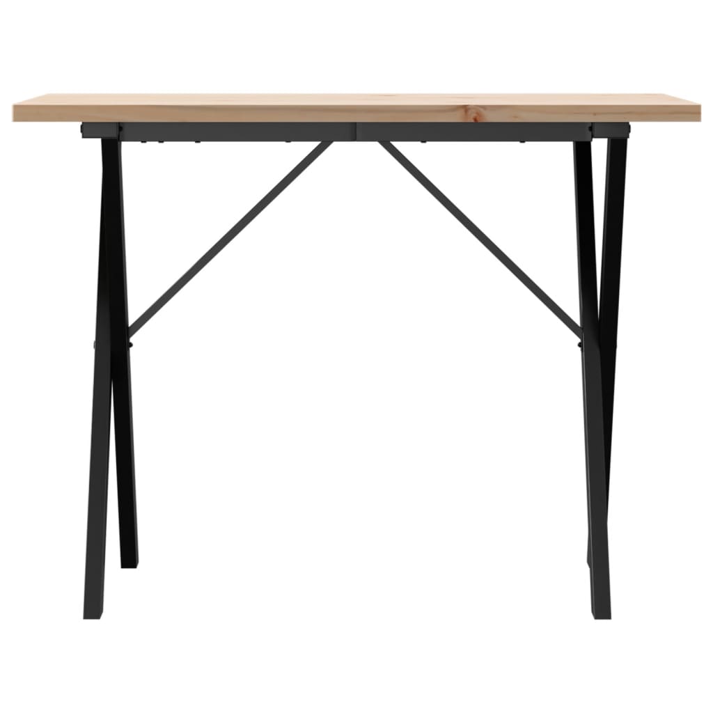 Tavolo da Pranzo Telaio a X 100x50x75,5 cm Legno Pino e Acciaio 3282763