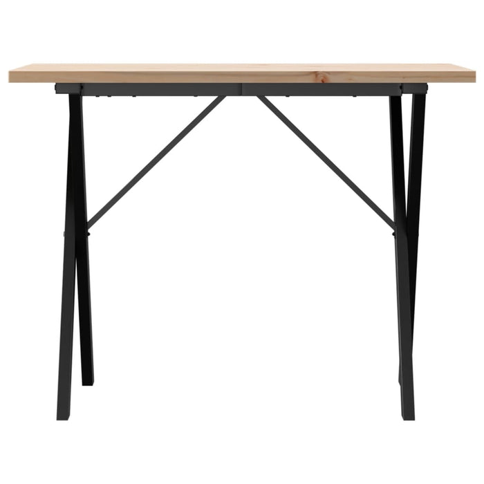 Tavolo da Pranzo Telaio a X 100x50x75,5 cm Legno Pino e Acciaio 3282763