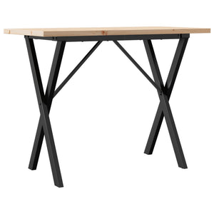 Tavolo da Pranzo Telaio a X 100x50x75,5 cm Legno Pino e Acciaio 3282763