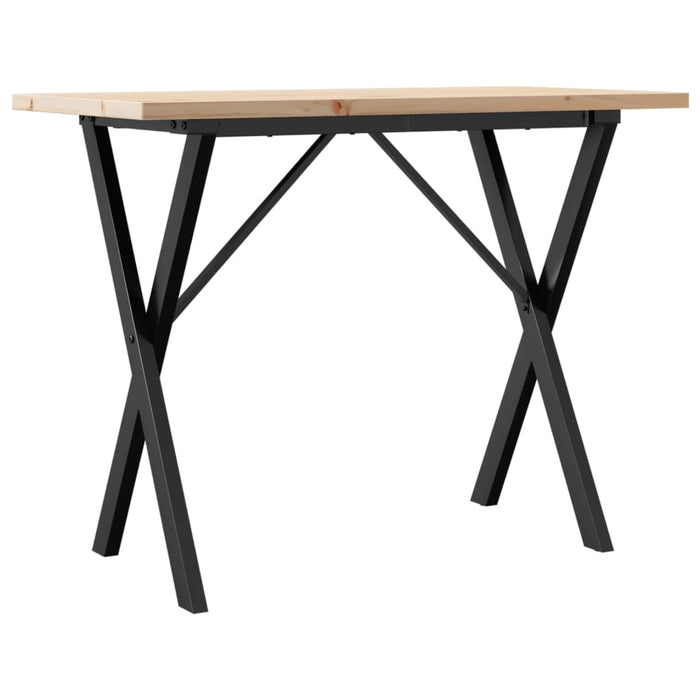 Tavolo da Pranzo Telaio a X 100x50x75,5 cm Legno Pino e Acciaio 3282763