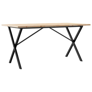 Tavolo da Pranzo Telaio a X 140x80x75,5 cm Legno Pino e Acciaio 3282764