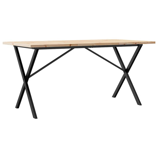 Tavolo da Pranzo Telaio a X 140x80x75,5 cm Legno Pino e Acciaio 3282764