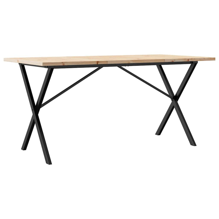 Tavolo da Pranzo Telaio a X 140x80x75,5 cm Legno Pino e Acciaio 3282764