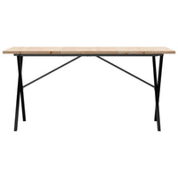 Tavolo da Pranzo Telaio a X 140x80x75,5 cm Legno Pino e Acciaio 3282764