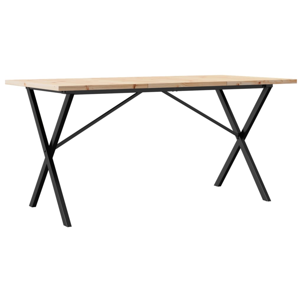 Tavolo da Pranzo Telaio a X 160x80x75,5 cm Legno Pino e Acciaio 3282765