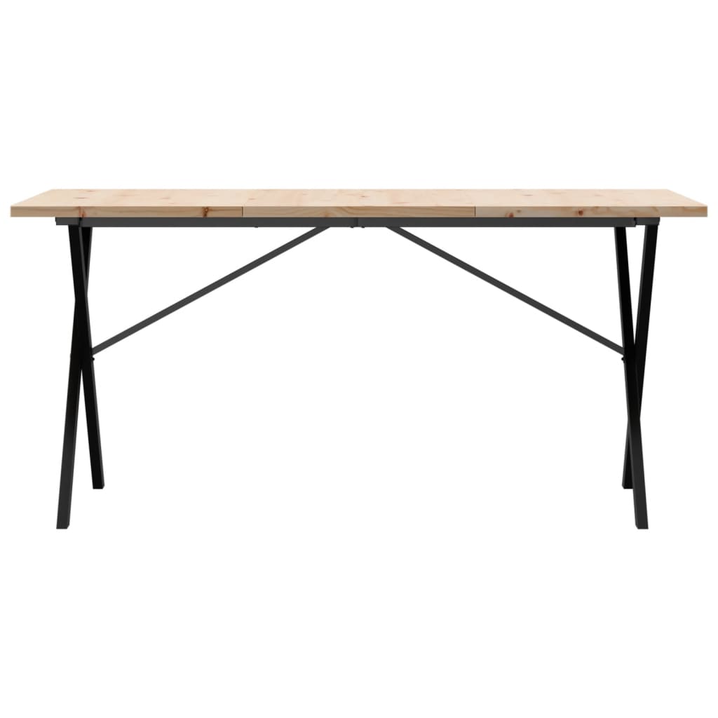 Tavolo da Pranzo Telaio a X 160x80x75,5 cm Legno Pino e Acciaio 3282765