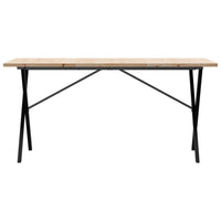 Tavolo da Pranzo Telaio a X 160x80x75,5 cm Legno Pino e Acciaio