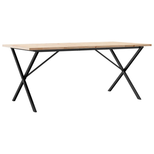 Tavolo da Pranzo Telaio a X 180x90x75,5 cm Legno Pino e Acciaio 3282766