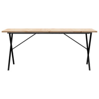 Tavolo da Pranzo Telaio a X 180x90x75,5 cm Legno Pino e Acciaio 3282766