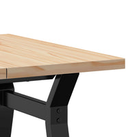 Tavolino Salotto Telaio a Y 70x70x40,5 cm Legno Pino e Acciaio 3282771