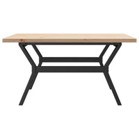 Tavolino Salotto Telaio a Y-Tavolino da soggiorno 90x90x45,5 cm Legno Pino e Acciaio