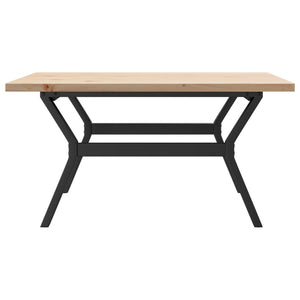 Tavolino Salotto Telaio a Y-Tavolino da soggiorno 90x90x45,5 cm Legno Pino e Acciaio