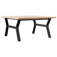 Tavolino Salotto Telaio a Y-Tavolino da soggiorno 90x90x45,5 cm Legno Pino e Acciaio
