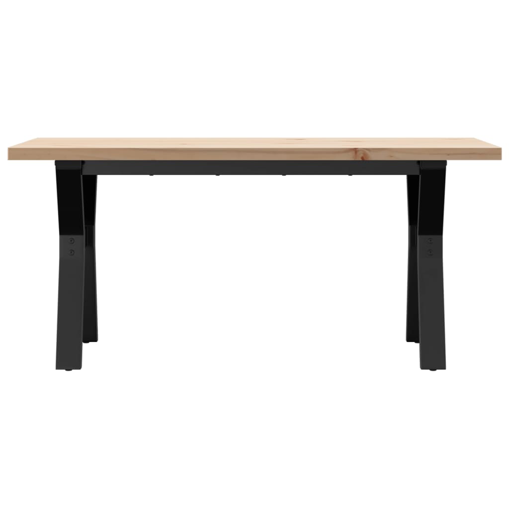 Tavolino Salotto Telaio a Y 100x50x45,5 cm Legno Pino e Acciaio