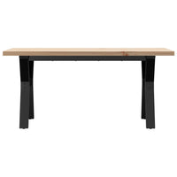 Tavolino Salotto Telaio a Y 100x50x45,5 cm Legno Pino e Acciaio