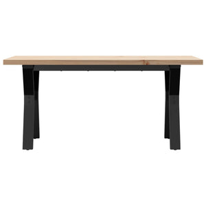Tavolino Salotto Telaio a Y 100x50x45,5 cm Legno Pino e Acciaio