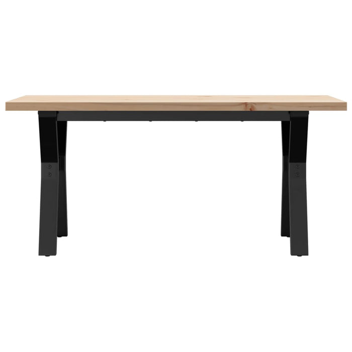 Tavolino Salotto Telaio a Y 100x50x45,5 cm Legno Pino e Acciaio