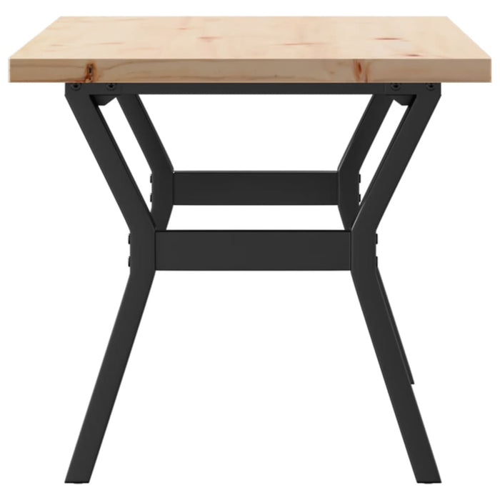 Tavolino Salotto Telaio a Y 100x50x45,5 cm Legno Pino e Acciaio