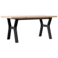 Tavolino Salotto Telaio a Y 100x50x45,5 cm Legno Pino e Acciaio