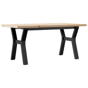 Tavolino Salotto Telaio a Y 100x50x45,5 cm Legno Pino e Acciaio