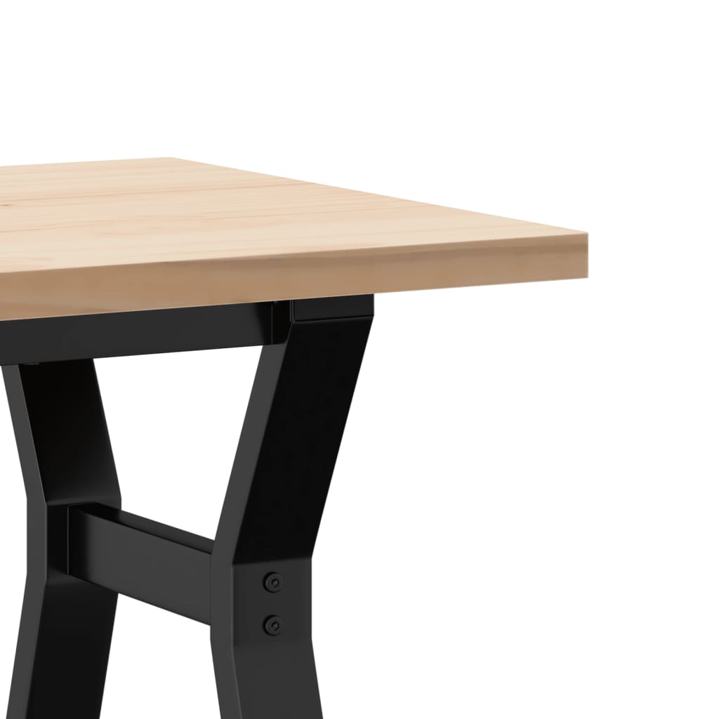 Tavolino Salotto Telaio a Y 100x50x45,5 cm Legno Pino e Acciaio