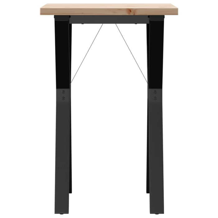 Tavolo da Pranzo Telaio a Y 50x50x75,5 cm Legno Pino e Acciaio 3282779