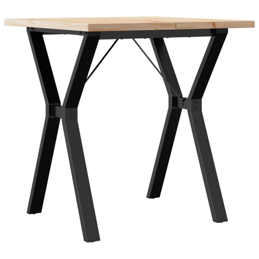 Tavolo da Pranzo Telaio a Y 70x70x75,5 cm Legno Pino e Acciaio