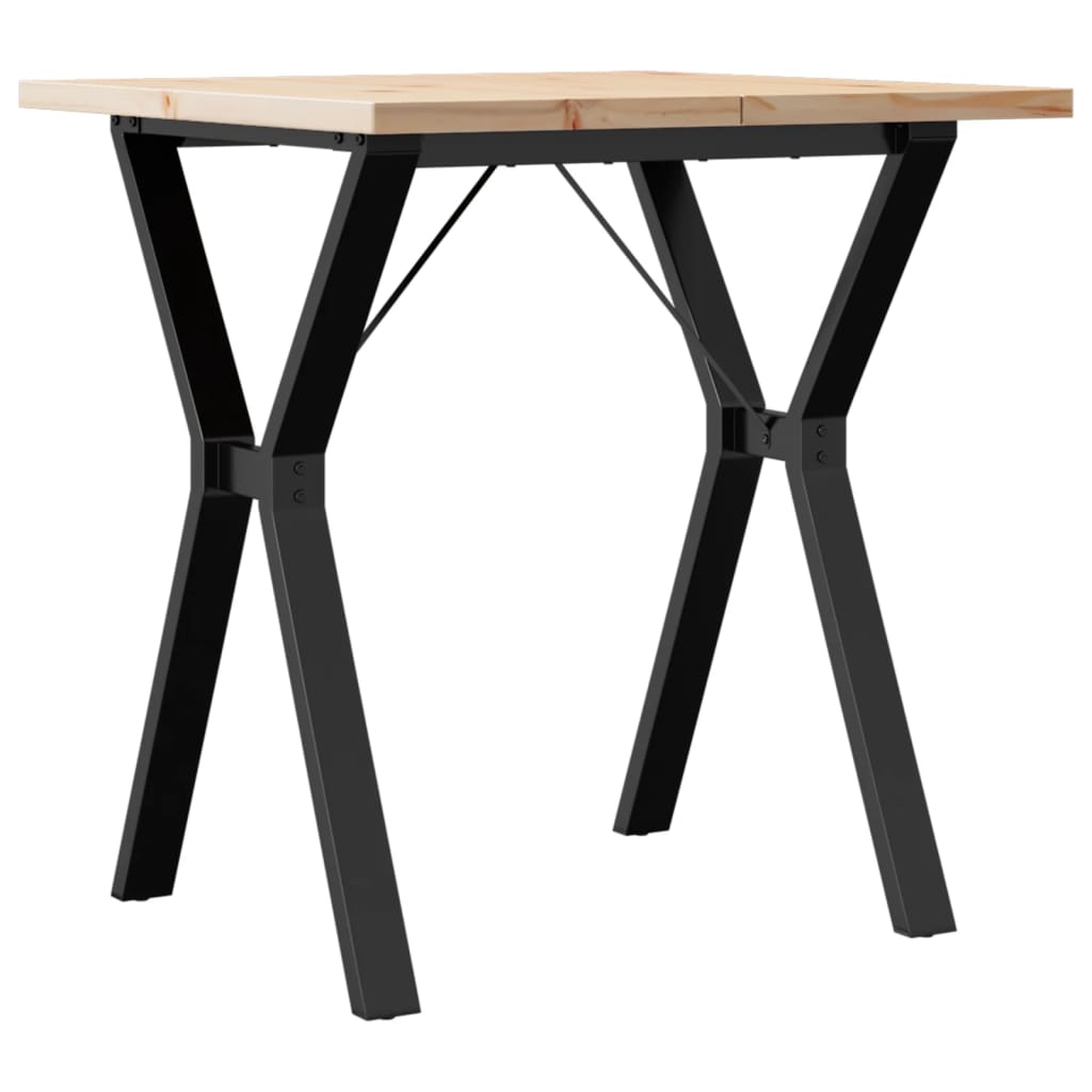 Tavolo da Pranzo Telaio a Y 70x70x75,5 cm Legno Pino e Acciaio