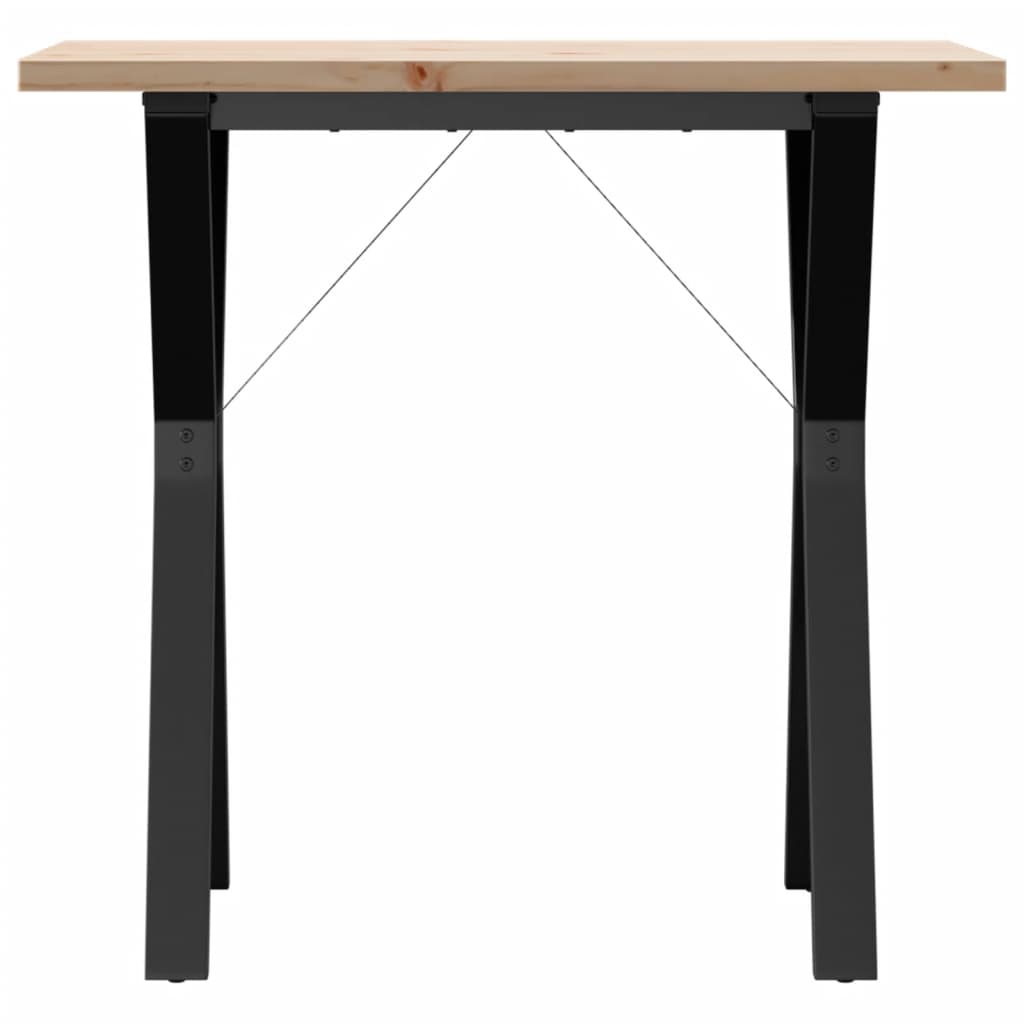 Tavolo da Pranzo Telaio a Y 80x50x75,5 cm Legno Pino e Acciaio