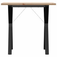 Tavolo da Pranzo Telaio a Y 80x50x75,5 cm Legno Pino e Acciaio