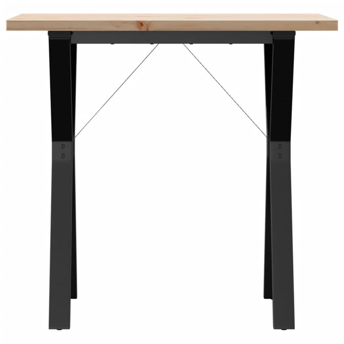 Tavolo da Pranzo Telaio a Y 80x50x75,5 cm Legno Pino e Acciaio 3282782