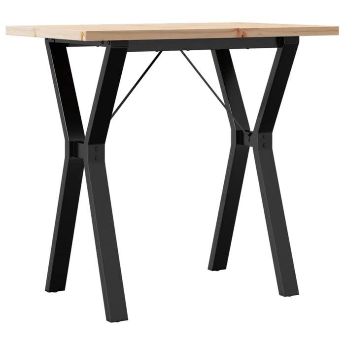 Tavolo da Pranzo Telaio a Y 80x50x75,5 cm Legno Pino e Acciaio