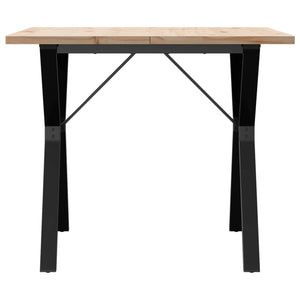 Tavolo da Pranzo Telaio a Y 90x90x75,5 cm Legno Pino e Acciaio 3282784
