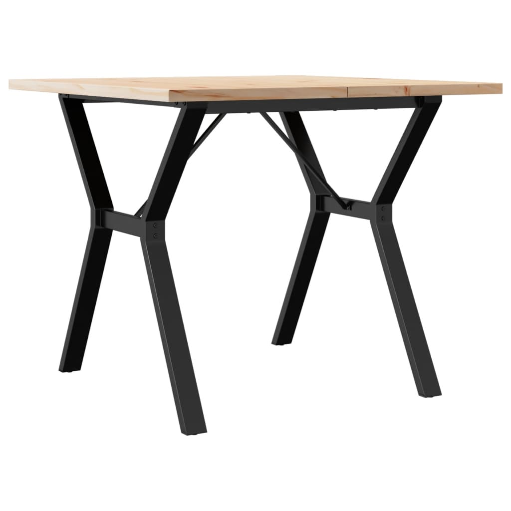 Tavolo da Pranzo Telaio a Y 90x90x75,5 cm Legno Pino e Acciaio 3282784