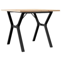 Tavolo da Pranzo Telaio a Y 90x90x75,5 cm Legno Pino e Acciaio 3282784