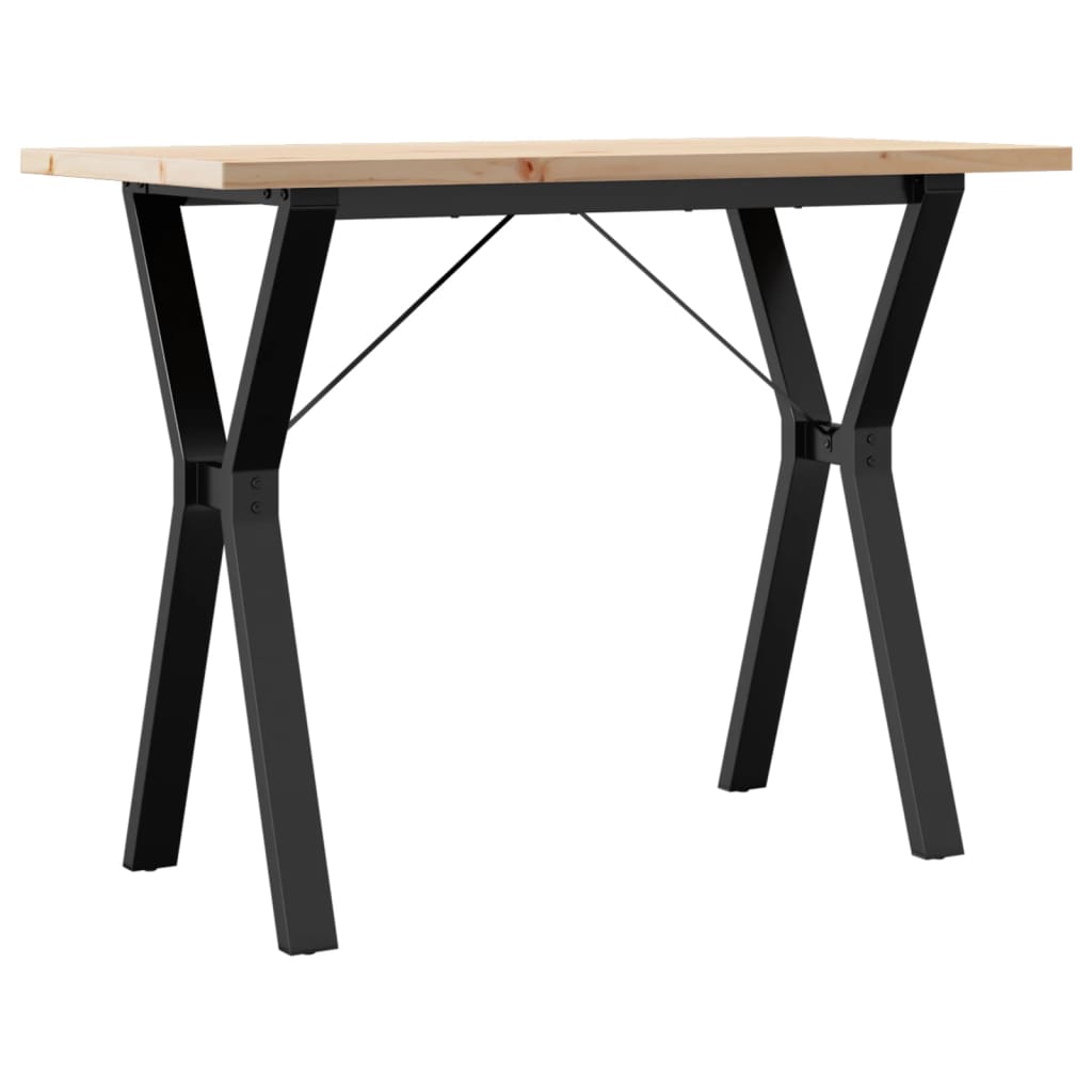 vidaXL Tavolo da Pranzo Telaio a Y 100x50x75,5 cm Legno Pino e Acciaio