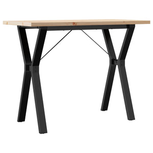 Tavolo da Pranzo Telaio a Y 100x50x75,5 cm Legno Pino e Acciaio 3282785