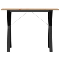 Tavolo da Pranzo Telaio a Y 100x50x75,5 cm Legno Pino e Acciaio 3282785